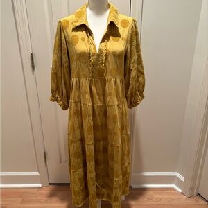 Umgee Mustard Yellow Midi Dress